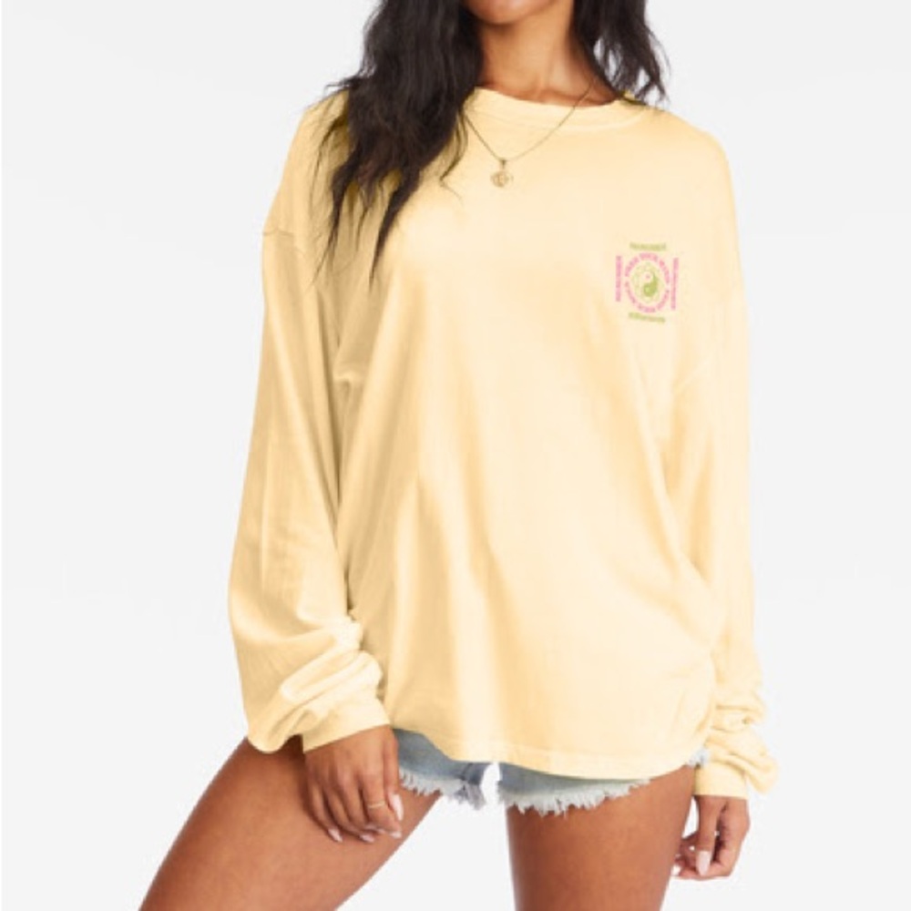 💛🆕Billabong Free Your Mind Yellow Long Sleeve Tee ✨NWT✨